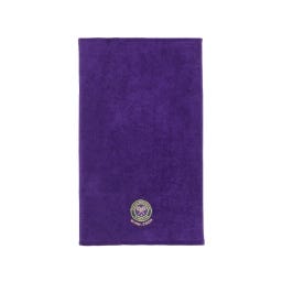 Rectangular hand towel in purple with full-colour Wimbledon logo