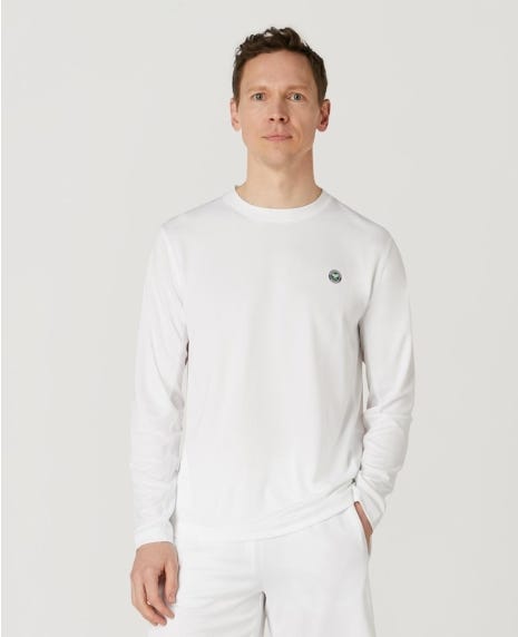 Mens Long Sleeve Performance T-Shirt - White