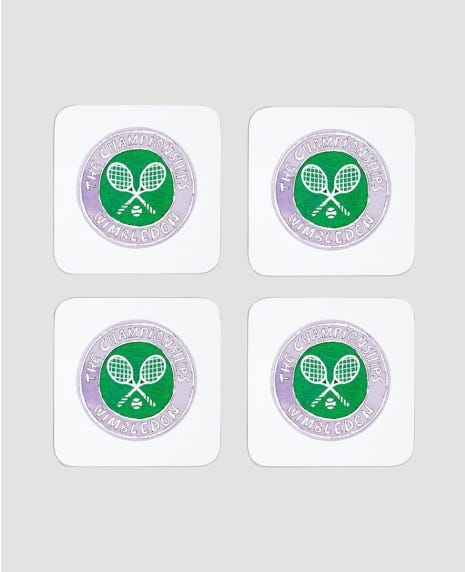 Wimbledon Illustration Logo Coasters - Set of 4