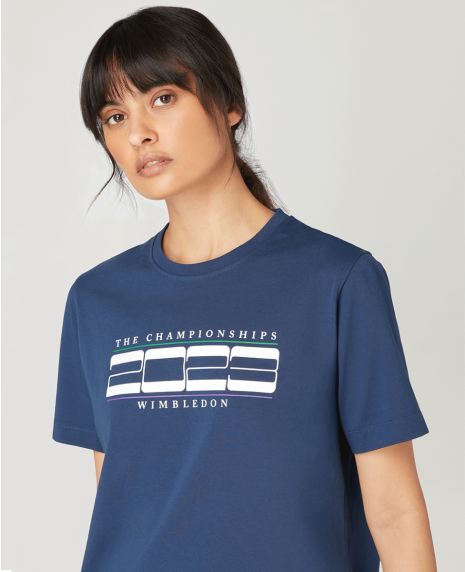 Womens Linear 2023 T-Shirt - Navy