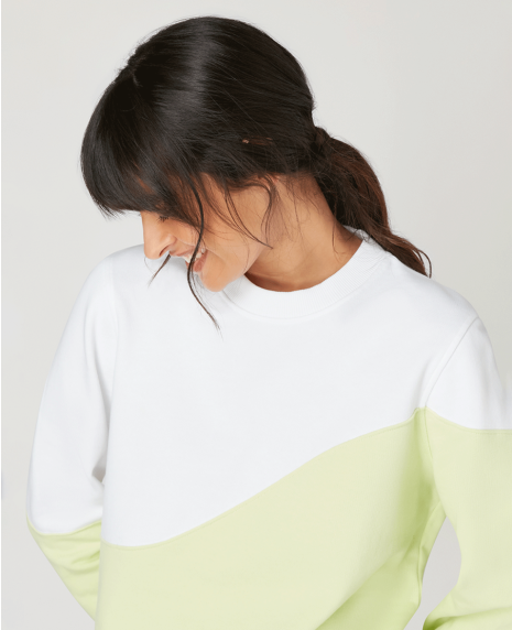 Womens Tennis Sweatshirt - White & Lime